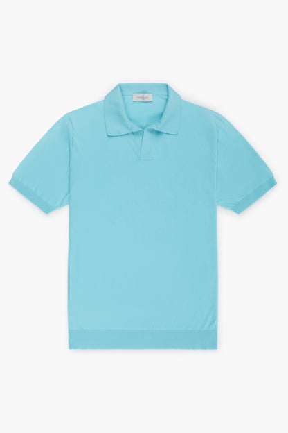 Light blue short sleeve polo shirt