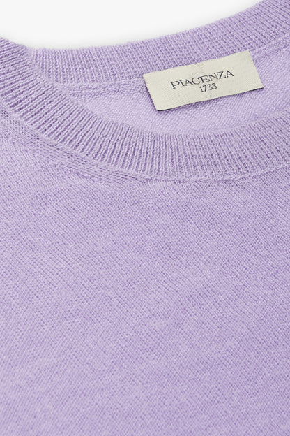 Lilac puffed long-sleeved shirt