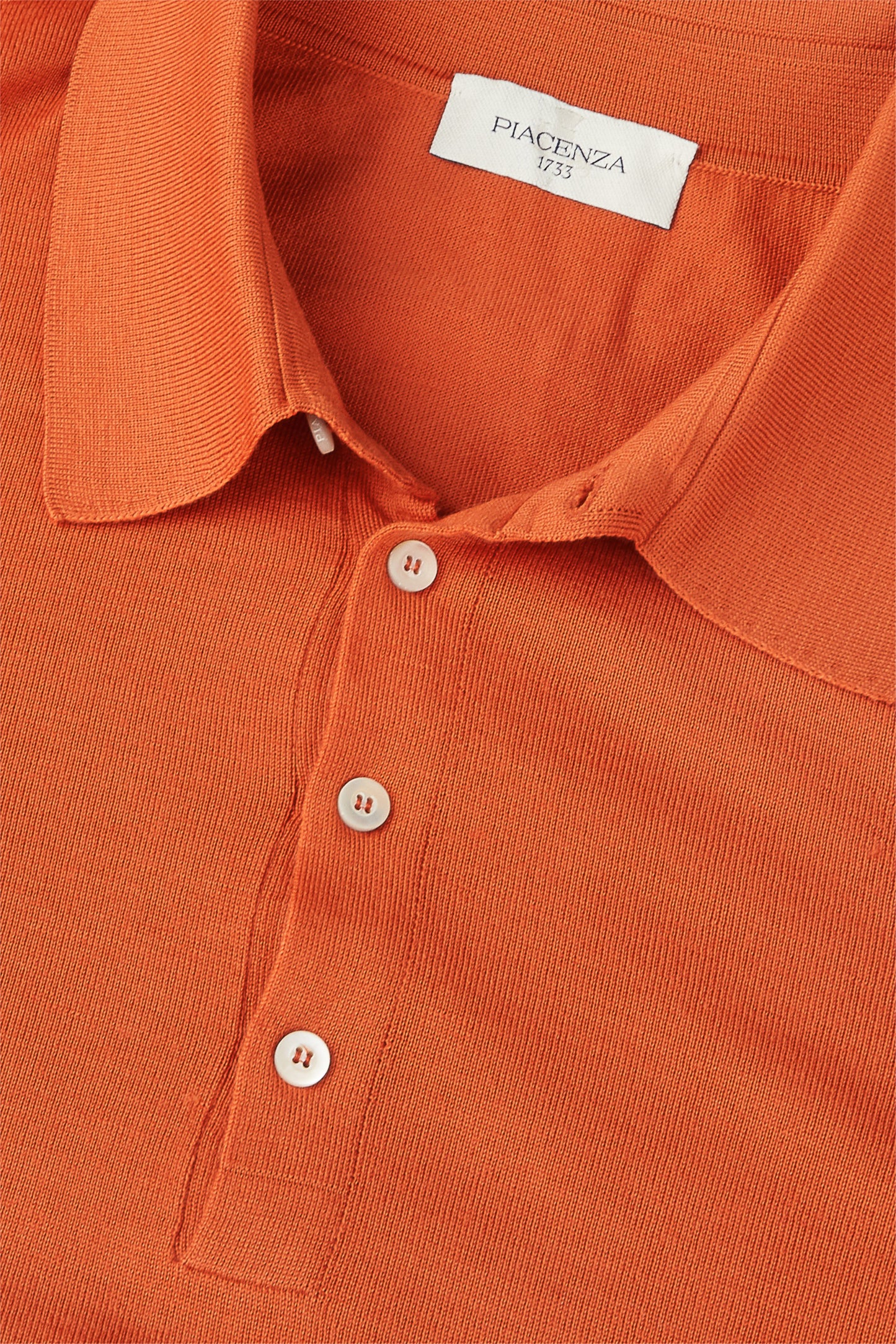 Orange super fine merino wool polo shirt