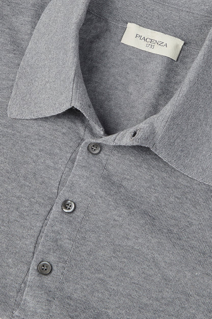 Polo lana merino super fine grigio chiaro