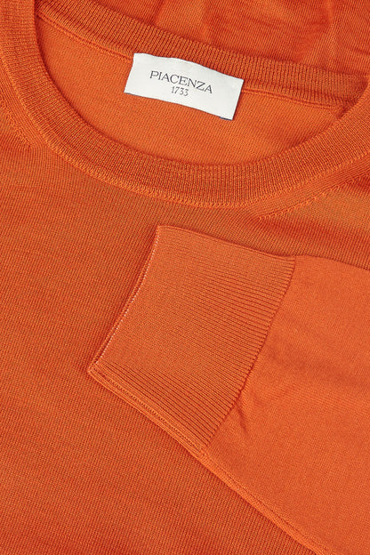 Girocollo lana merino super fine arancio