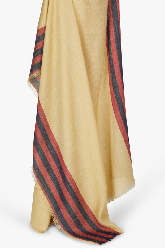 Mustard and burgundy Indian stole