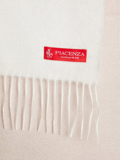 MIRROR - Two-tone white cashmere silk scarf