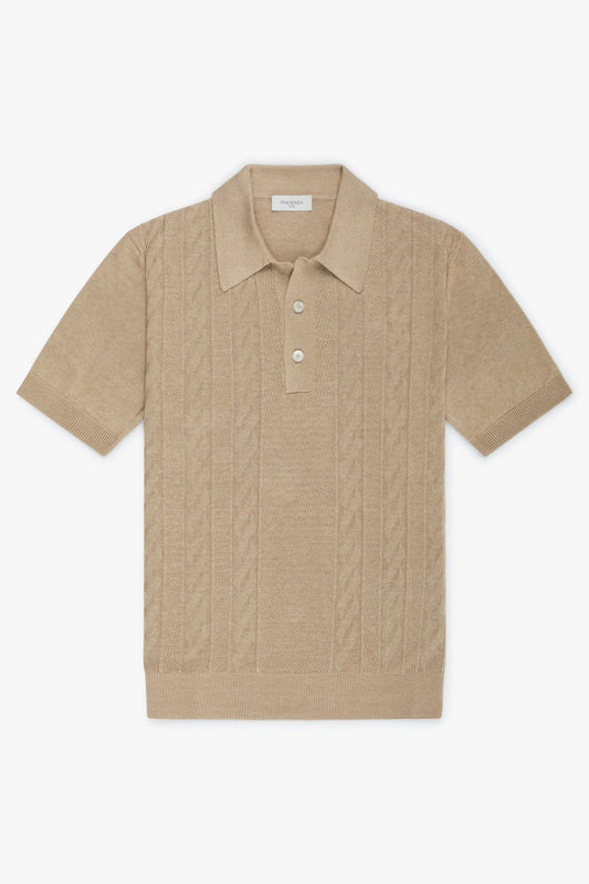 Sand and wave beige polo shirt