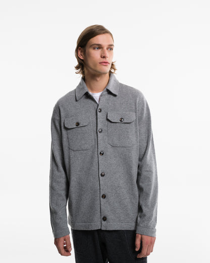 Gray Cashmere shirt jacket