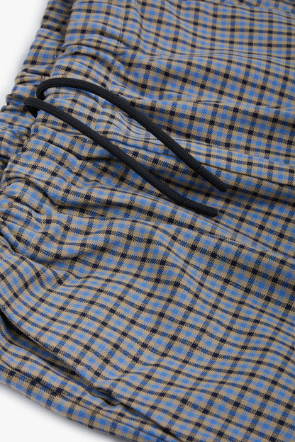 Light blue and brown micro check trousers