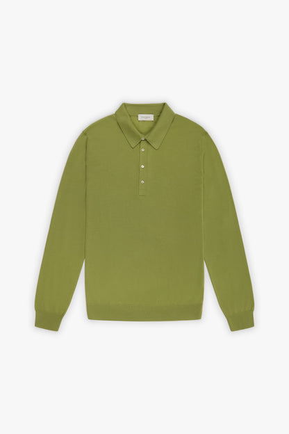 Green long sleeve polo shirt