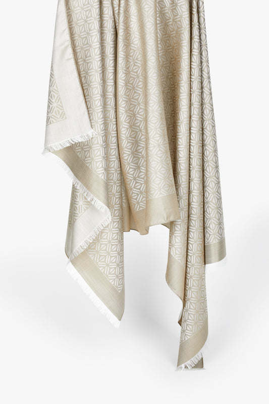 Beige and silver Caleido stole