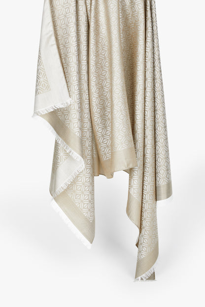 Beige and silver Caleido stole