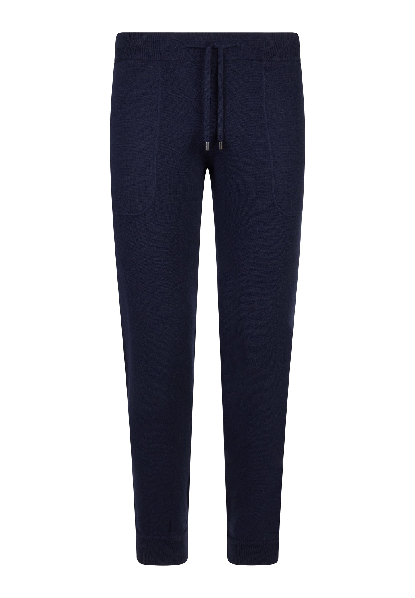 Blue jogging trousers with ribbed bottom