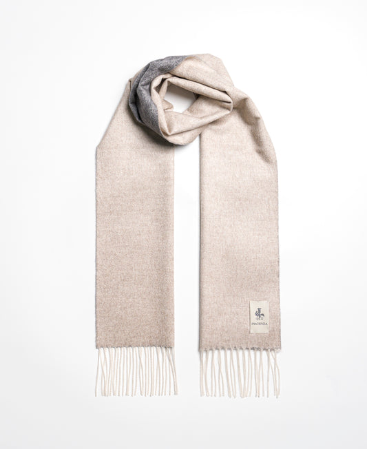 MIRROR - Two-tone gray and cream cashmere scarf