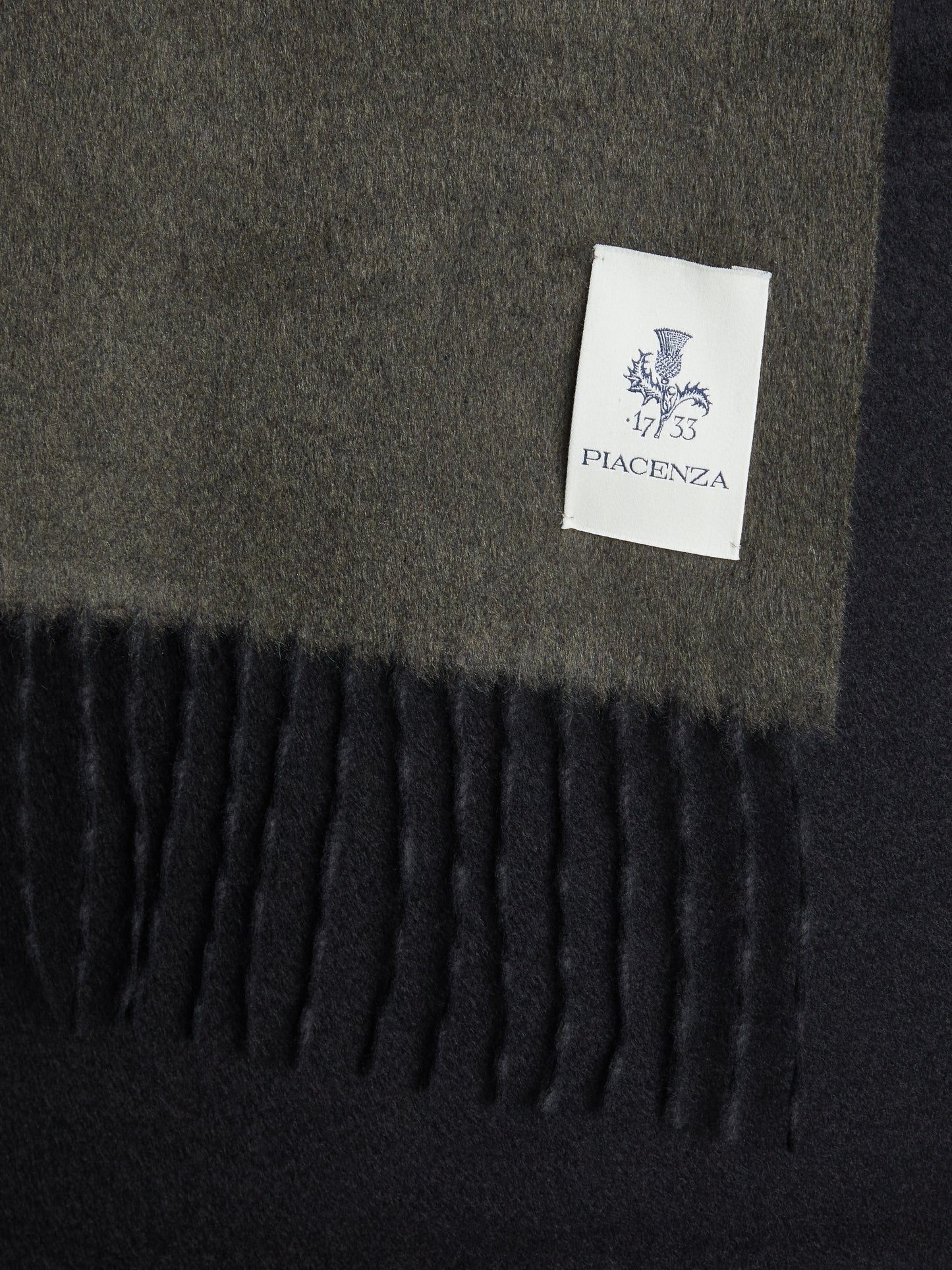MIRROR - Sciarpa in Cashmere seta bicolore grigio nera
