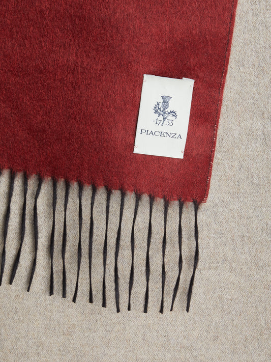 MIRROR - Sciarpa in Cashmere seta bicolore mattone sabbia