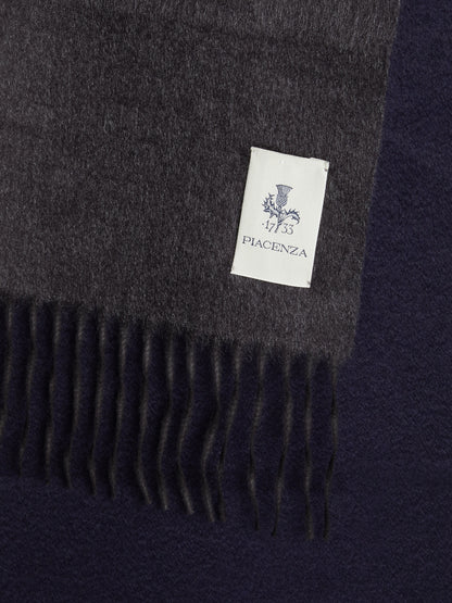 MIRROR - Blue gray two-tone silk cashmere scarf