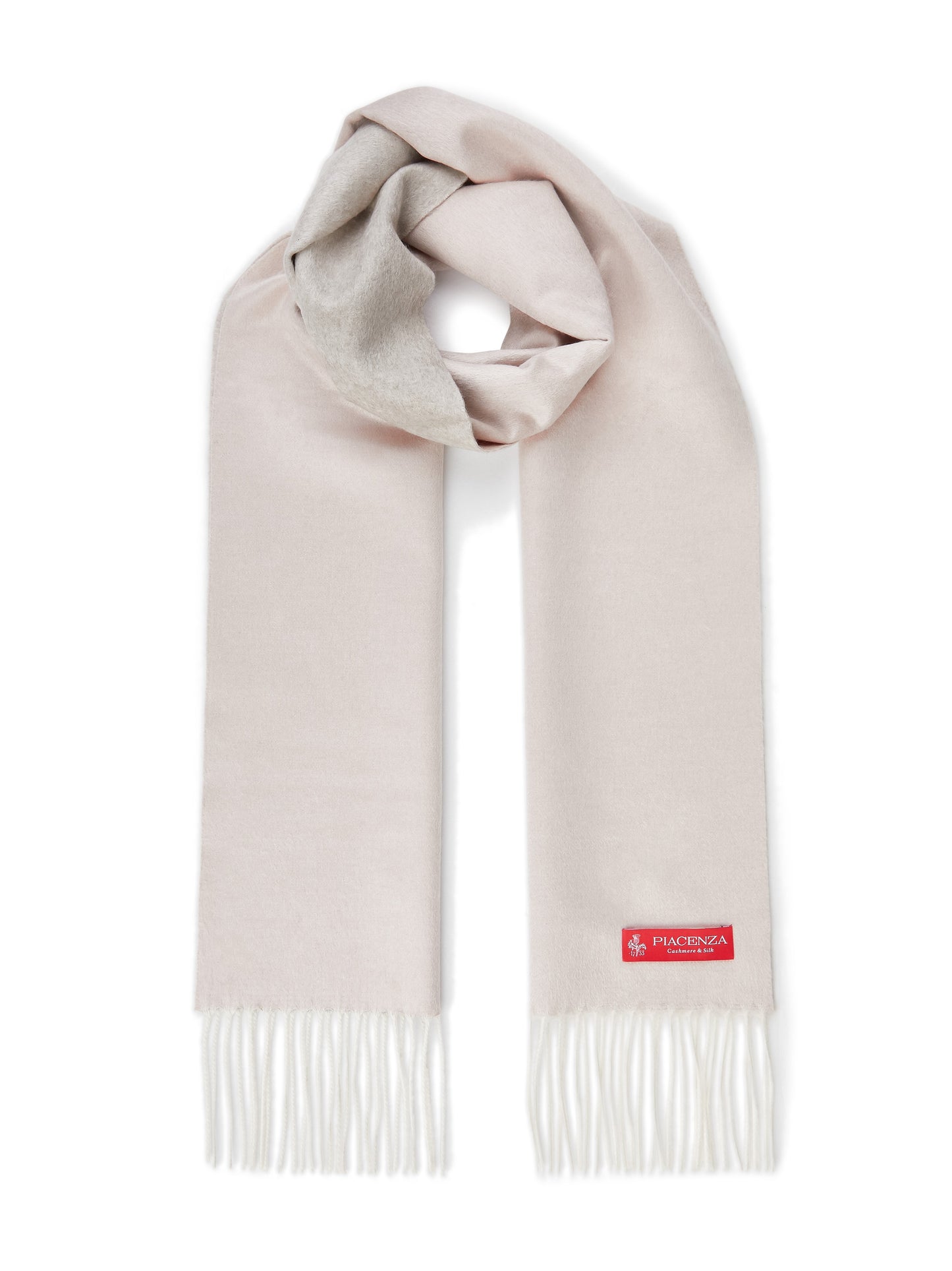 MIRROR - Two-tone pink gray silk cashmere scarf