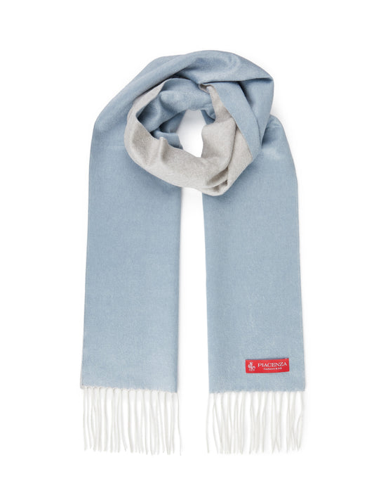 MIRROR - Light blue gray two-tone silk cashmere scarf