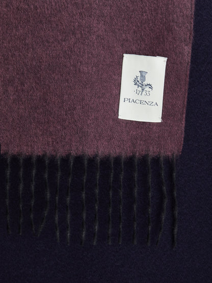 MIRROR - Two-tone plum silk cashmere scarf
