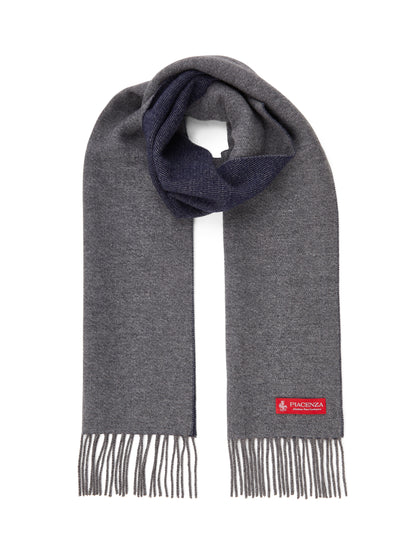Supreme two-tone gray blue fringed scarf