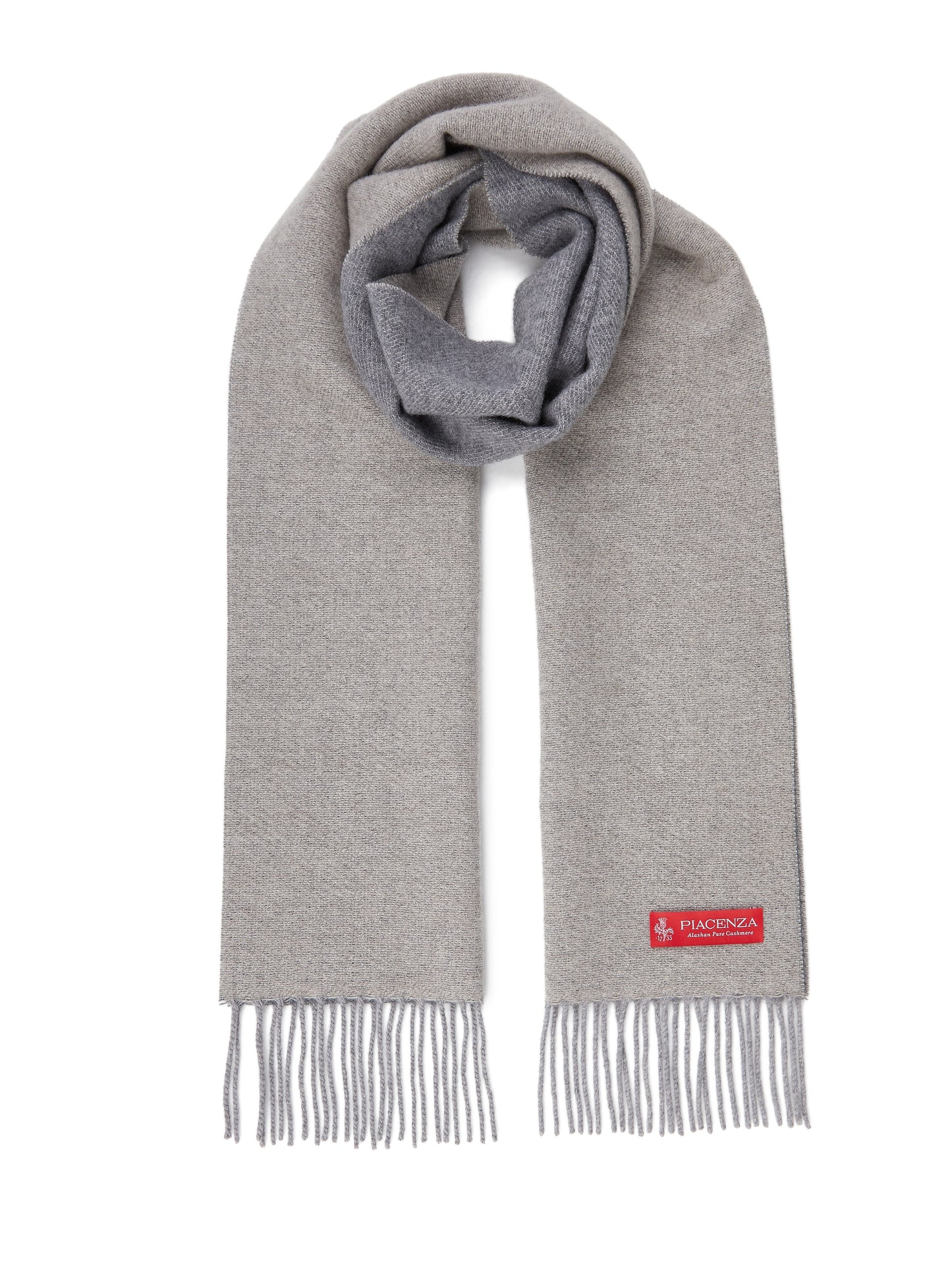 Supreme two-tone gray fringed scarf