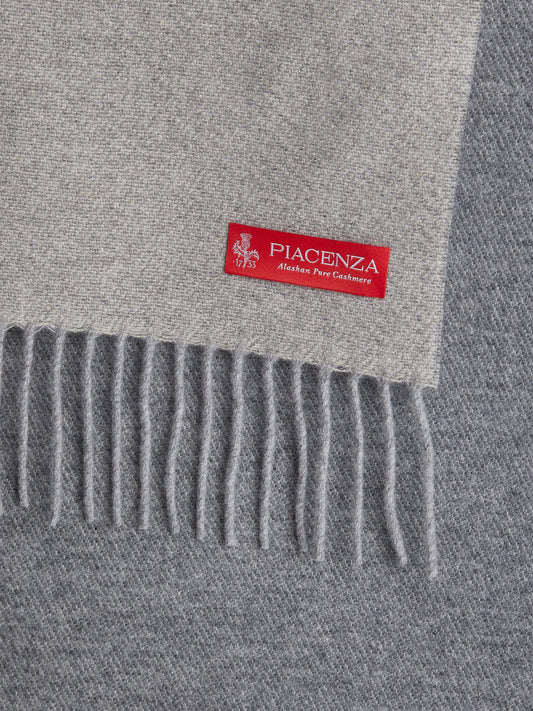 Supreme two-tone gray fringed scarf
