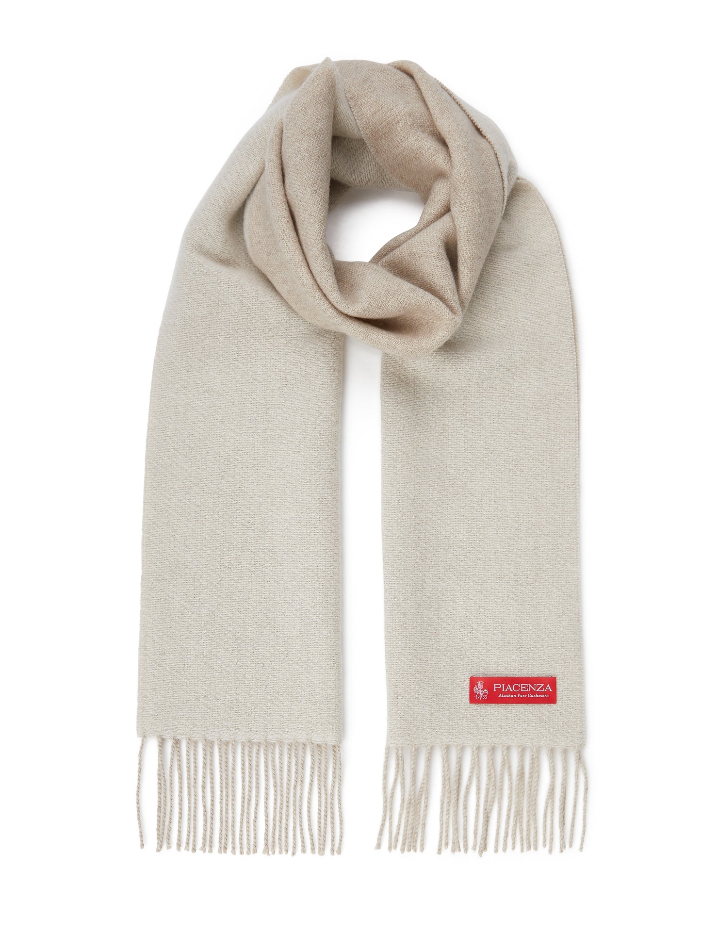 Supreme scarf with two-tone light brown fringes