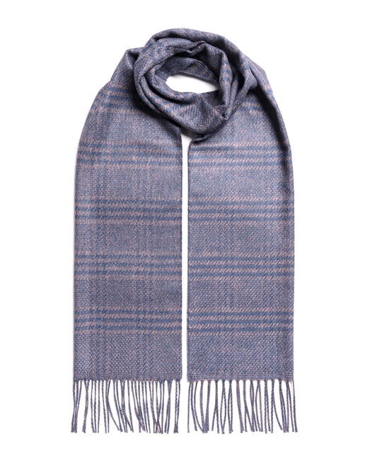 Uras scarf in blue tones in Cashmere Silk