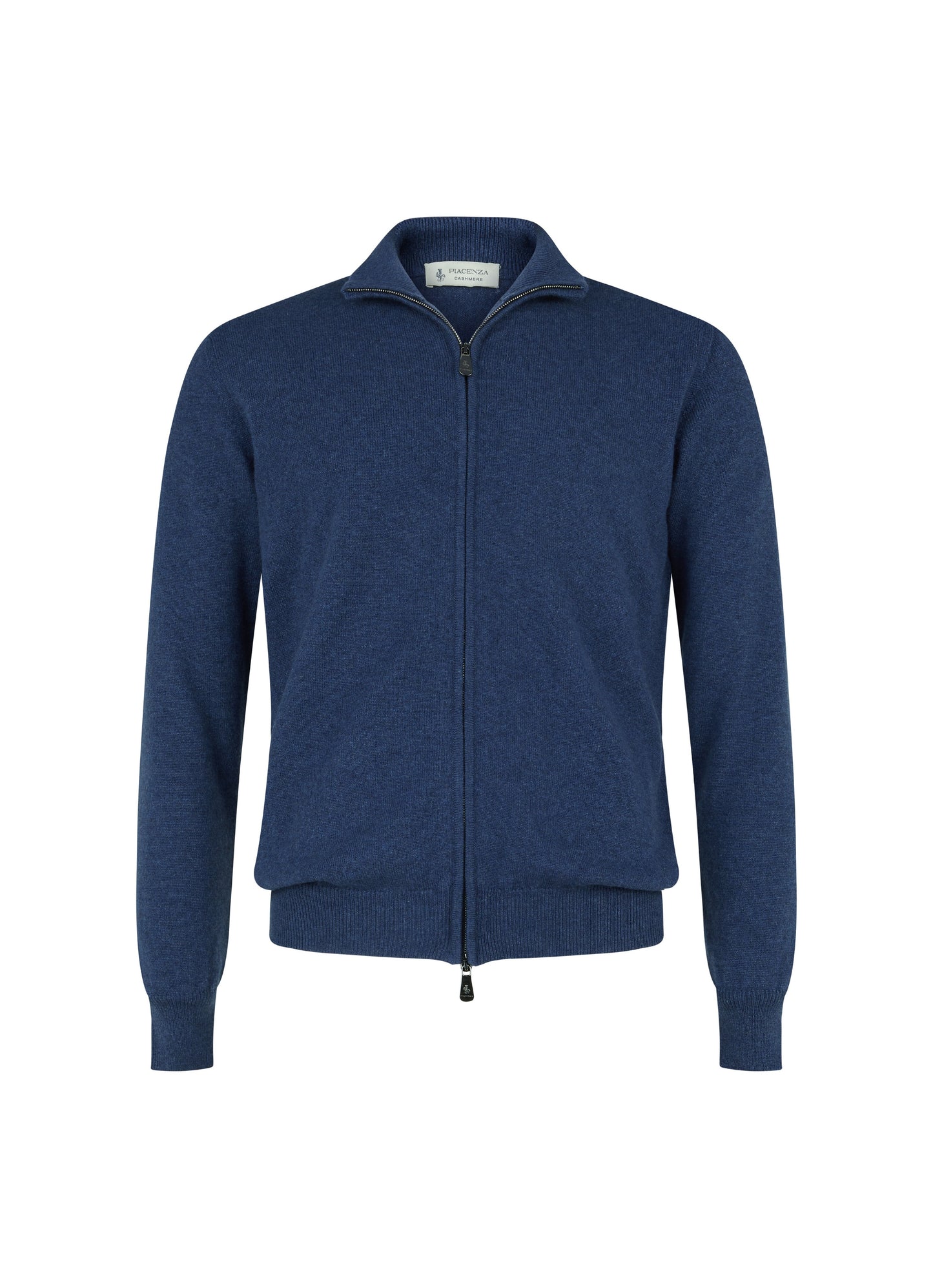 Cardigan with Blue Zip in pure cashmere