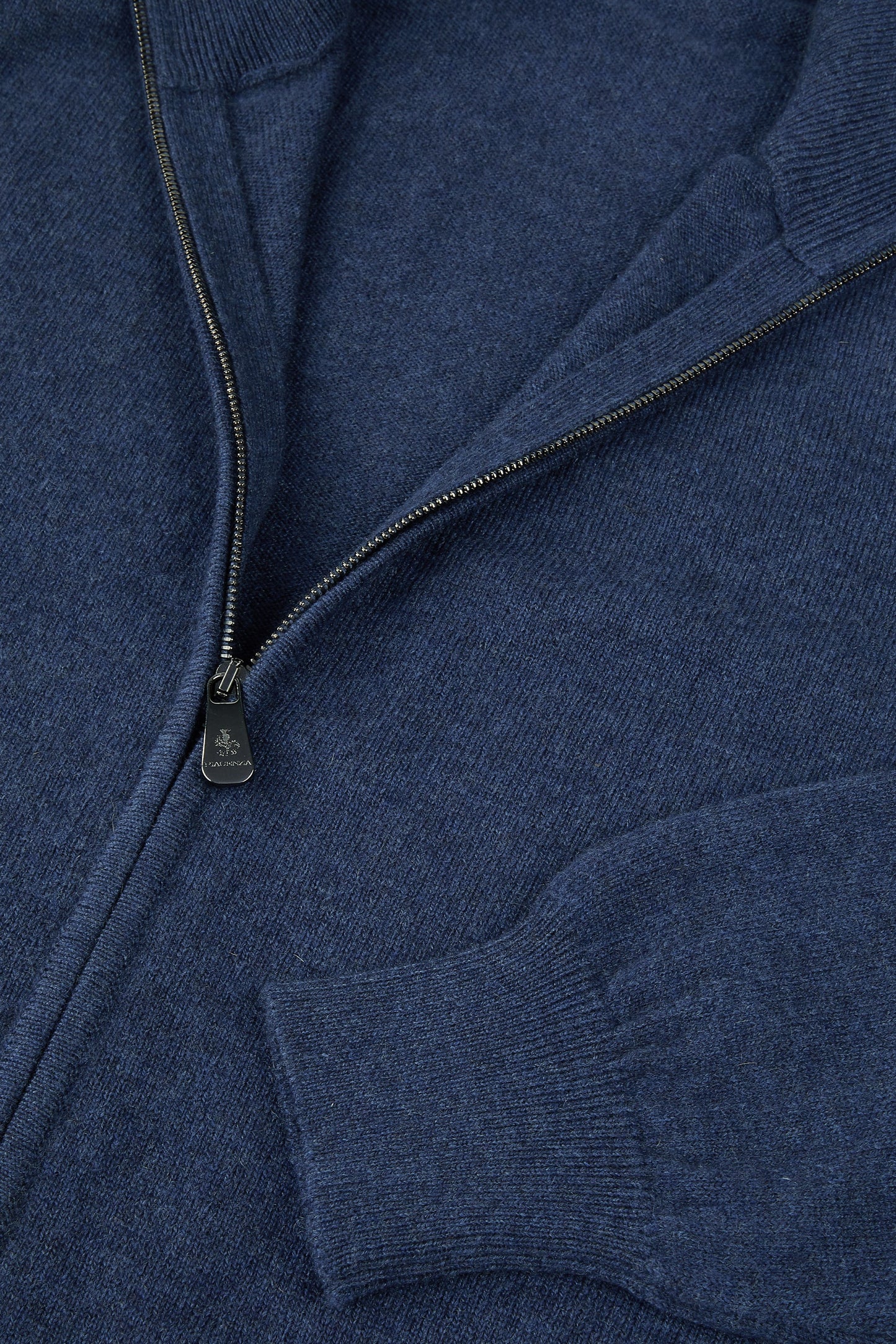 Cardigan with Blue Zip in pure cashmere