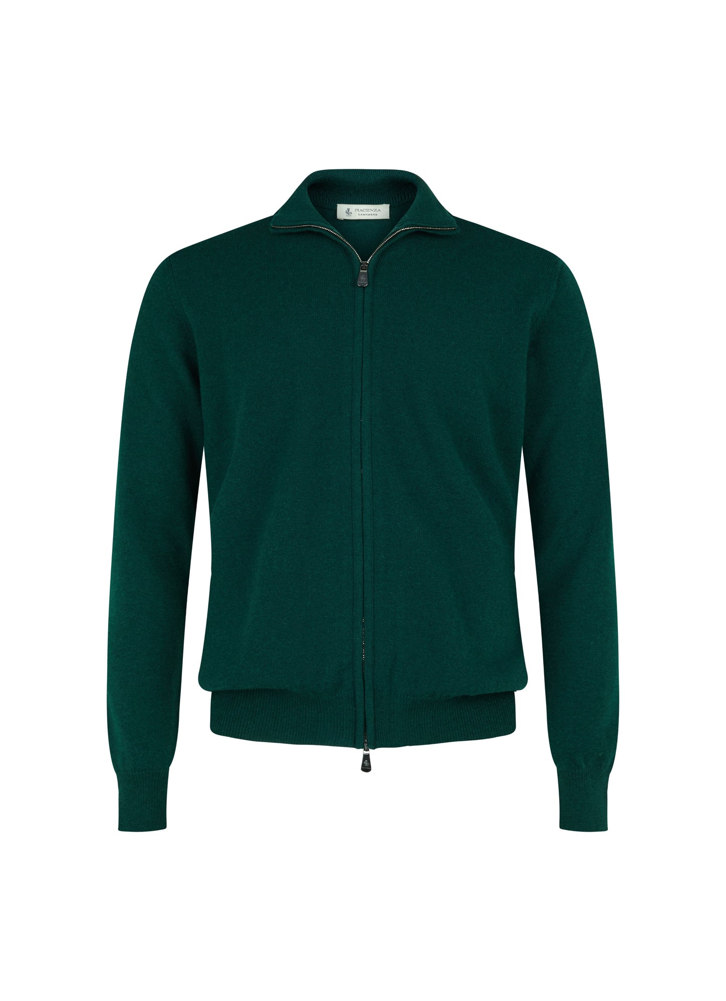 Cardigan with Green Zip in pure cashmere