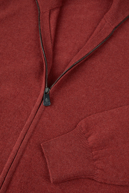 Cardigan with brick zip in pure cashmere