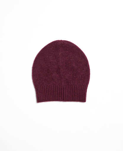 Burgundy shaved cap with ribbed bottom