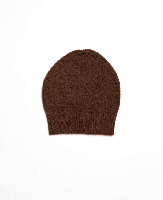 Brown shaved cap with ribbed bottom