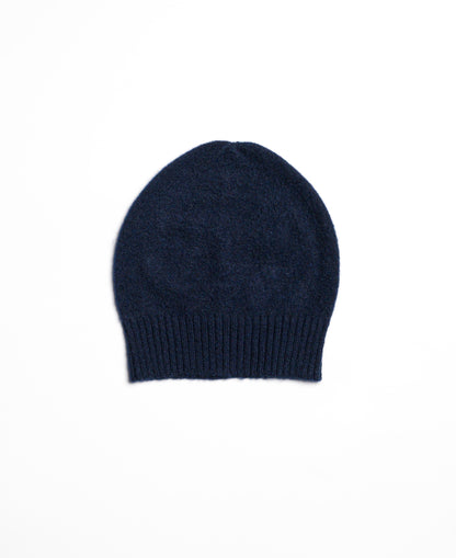 Navy blue shaved cap with ribbed bottom